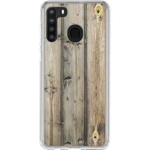 Natural Weathered Wood Galaxy A21 Clear Case