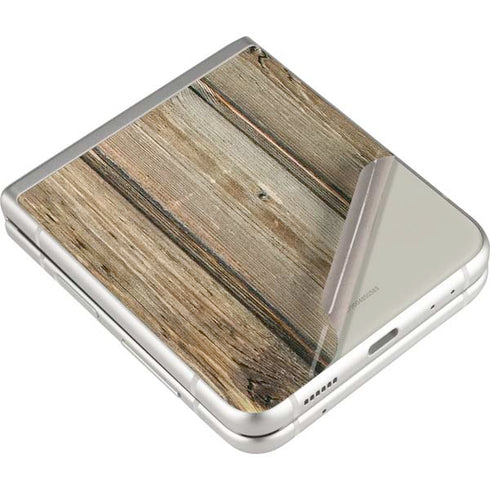Natural Weathered Wood Galaxy Z Flip3 5G Skin