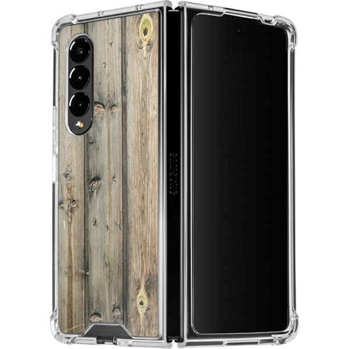 Natural Weathered Wood Galaxy Z Fold4 5G Clear Case