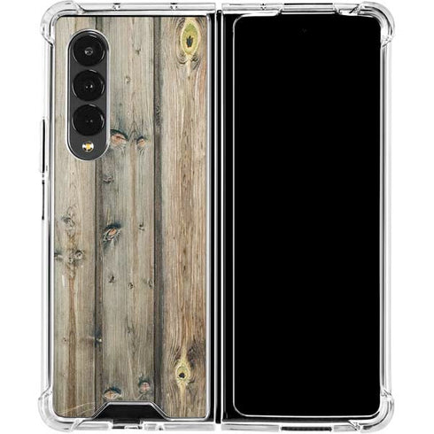 Natural Weathered Wood Galaxy Z Fold4 5G Clear Case