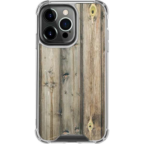 Natural Weathered Wood iPhone 15 Pro Clear Case