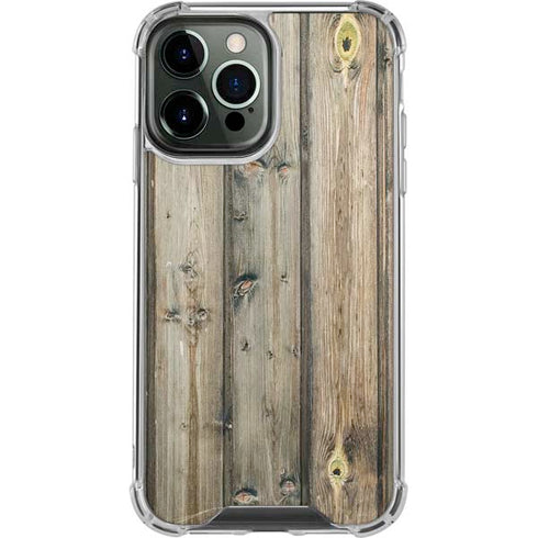 Natural Weathered Wood iPhone 14 Pro Max Clear Case