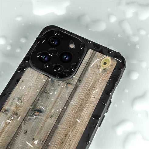 Natural Weathered Wood iPhone 14 Pro Max Waterproof Case