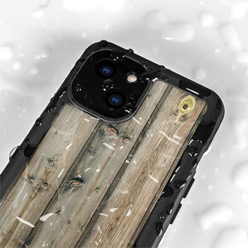 Natural Weathered Wood iPhone 15 Plus Waterproof Case