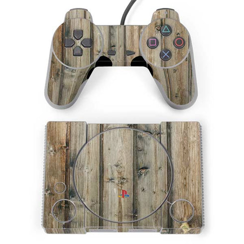 Natural Weathered Wood PlayStation Classic Bundle Skin