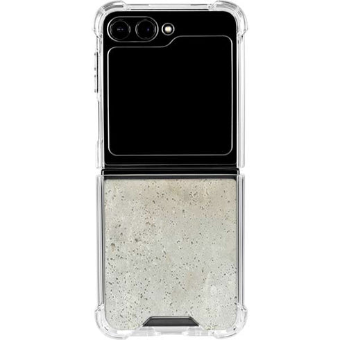 Natural White Concrete Galaxy Z Flip5 5G Clear Case