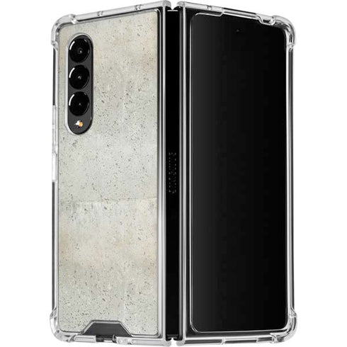 Natural White Concrete Galaxy Z Fold4 5G Clear Case