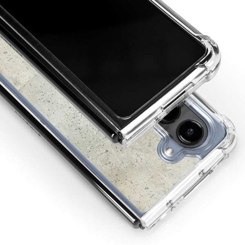 Natural White Concrete Galaxy Z Fold5 5G Clear Case