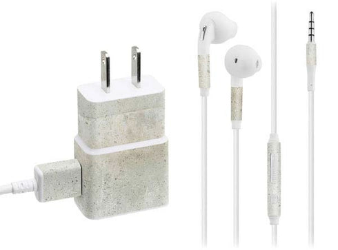 Natural White Concrete Phone Charger Skin