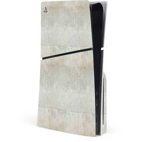 Natural White Concrete PS5 Slim Disk Console Skin