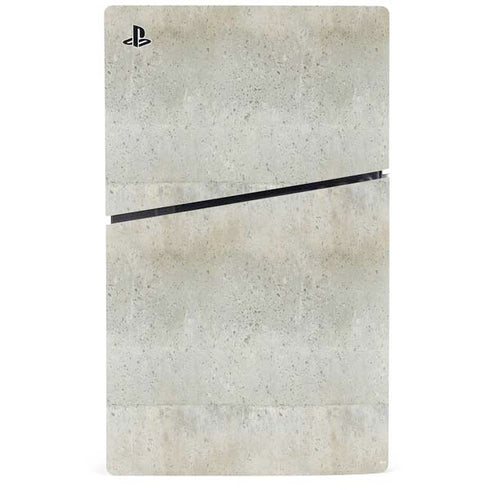 Natural White Concrete PS5 Slim Disk Console Skin