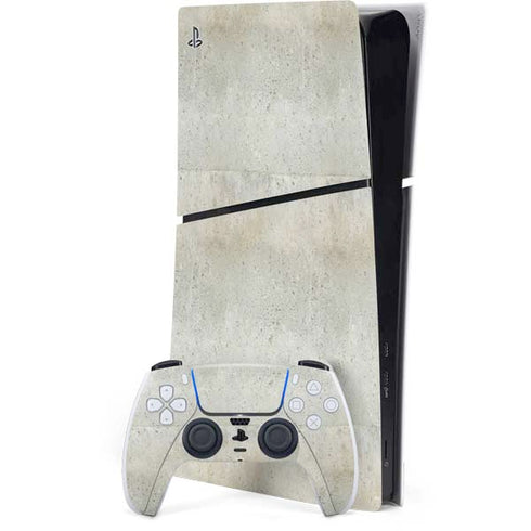 Natural White Concrete PS5 Slim Digital Edition Bundle Skin