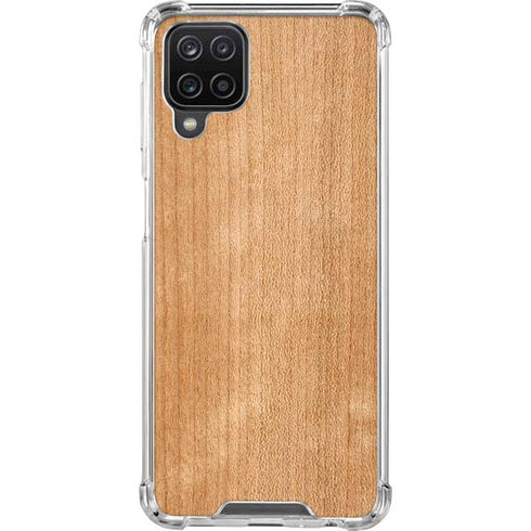 Natural Wood Galaxy A12 Clear Case