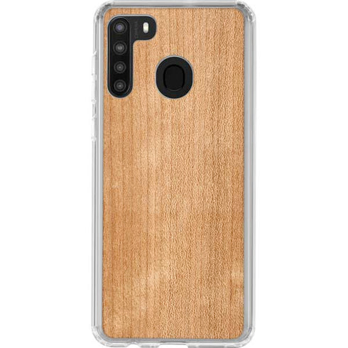 Natural Wood Galaxy A21 Clear Case