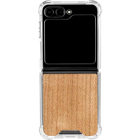 Natural Wood Galaxy Z Flip5 5G Clear Case