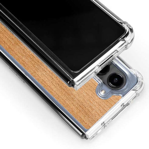 Natural Wood Galaxy Z Fold5 5G Clear Case