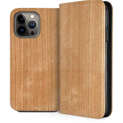 Natural Wood iPhone 13 Pro Max Folio Case