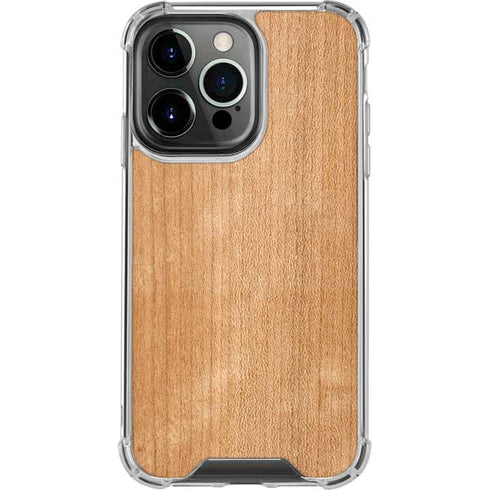 Natural Wood iPhone 14 Pro Clear Case