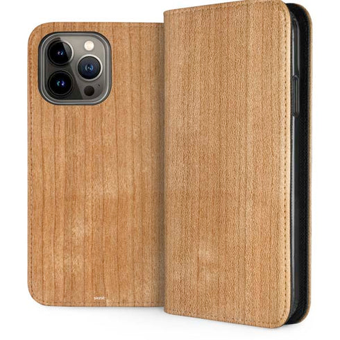 Natural Wood iPhone 14 Pro Max Folio Case