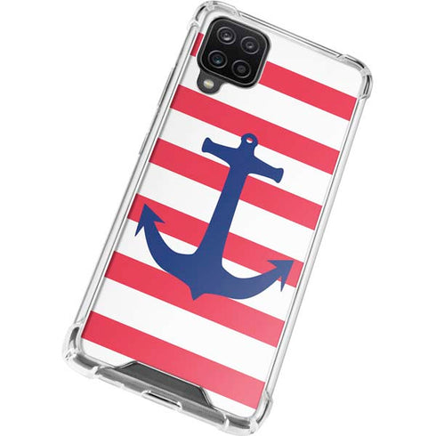 Nautical Stripes Galaxy A12 Clear Case