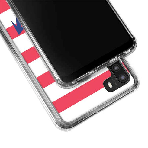 Nautical Stripes Galaxy A21 Clear Case