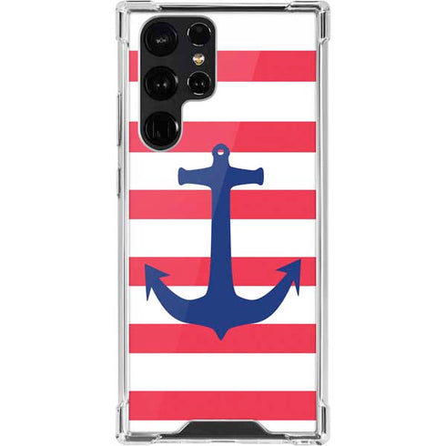 Nautical Stripes Galaxy S22 Ultra Clear Case