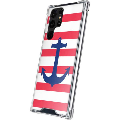 Nautical Stripes Galaxy S22 Ultra Clear Case