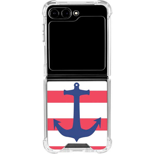 Nautical Stripes Galaxy Z Flip5 5G Clear Case