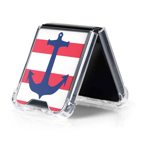 Nautical Stripes Galaxy Z Flip5 5G Clear Case