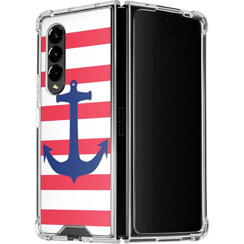 Nautical Stripes Galaxy Z Fold4 5G Clear Case