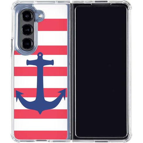 Nautical Stripes Galaxy Z Fold5 5G Clear Case
