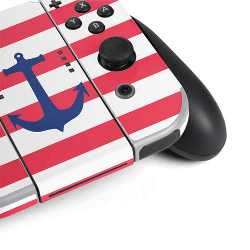 Nautical Stripes Nintendo Switch OLED (2021) Skin