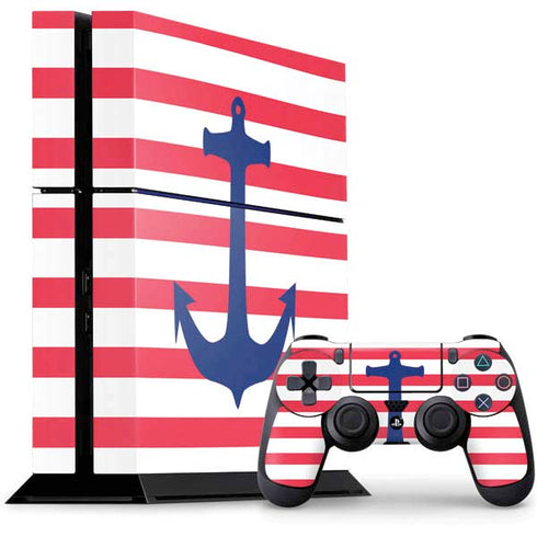 Nautical Stripes PS4 Console and Controller Bundle Skin
