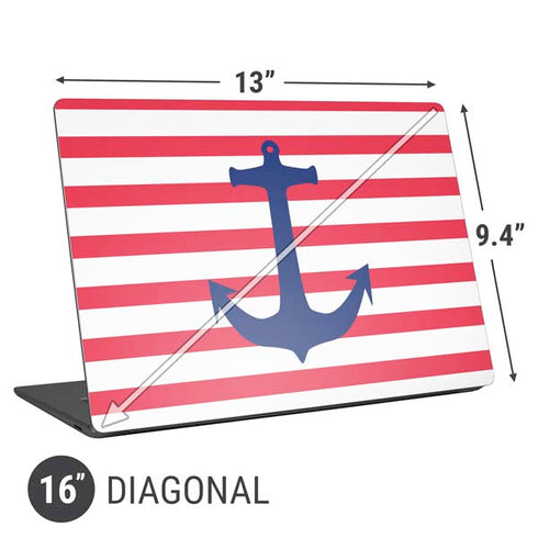 Nautical Stripes Universal Laptop 16in (13 x 9.4in) Skin