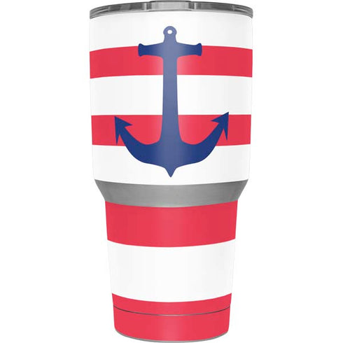 Nautical Stripes Yeti 30oz Rambler Tumbler Skin
