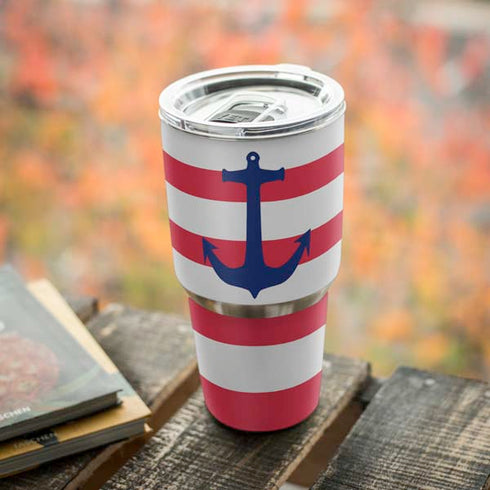 Nautical Stripes Yeti 30oz Rambler Tumbler Skin
