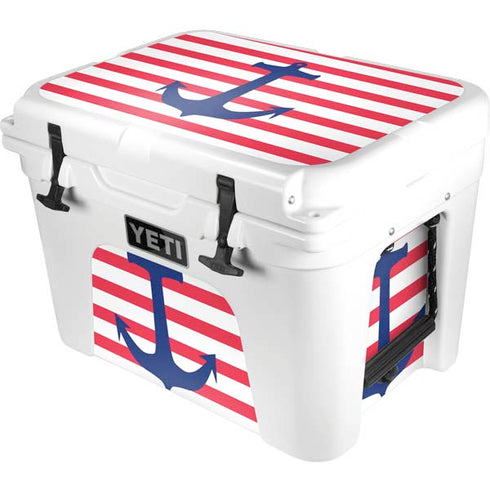 Nautical Stripes YETI Tundra 35 Hard Cooler Skin