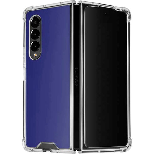 Navy Blue Solid Galaxy Z Fold4 5G Clear Case