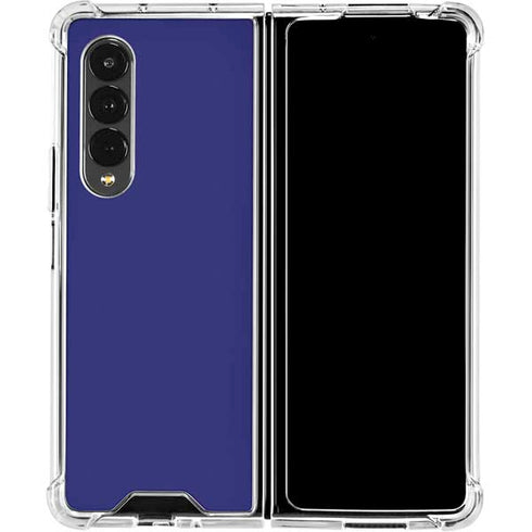 Navy Blue Solid Galaxy Z Fold4 5G Clear Case