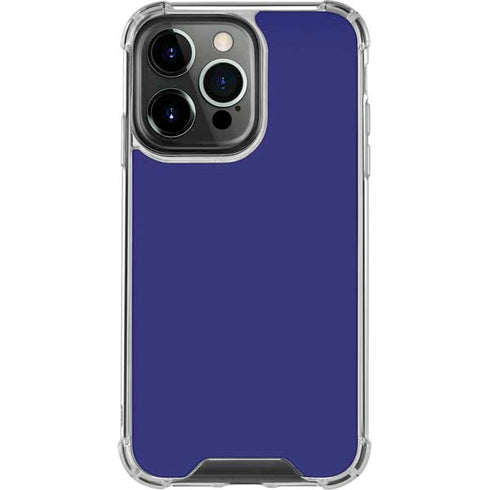 Navy Blue Solid iPhone 14 Pro Clear Case