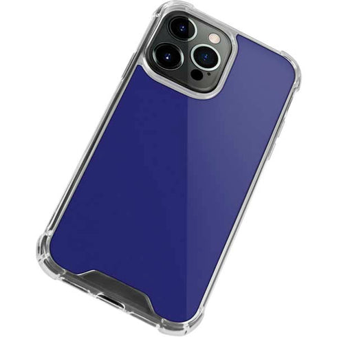 Navy Blue Solid iPhone 14 Pro Clear Case