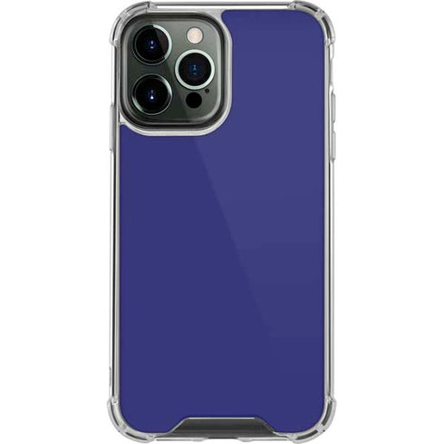 Navy Blue Solid iPhone 14 Pro Max Clear Case