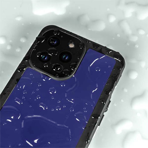 Navy Blue Solid iPhone 14 Pro Max Waterproof Case