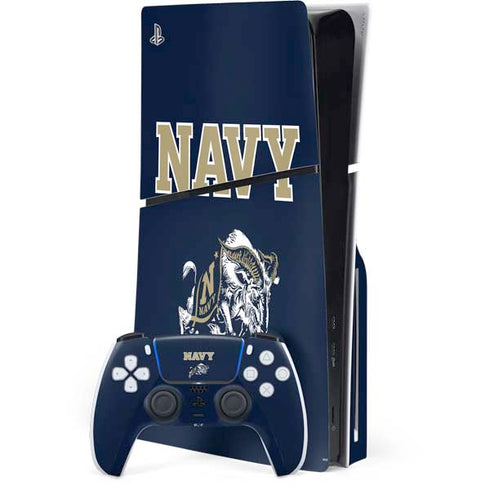 United States Naval Academy Navy Logo PS5 Slim Disk Bundle Skin