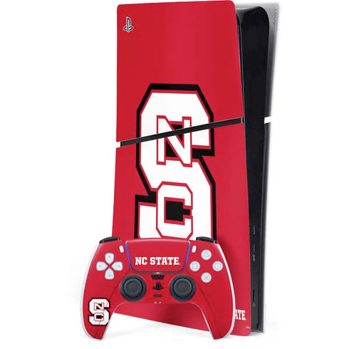 North Carolina State University Logo Red PS5 Slim Digital Edition Console Skin