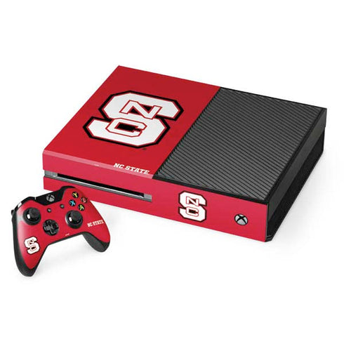 North Carolina State University Logo Red Xbox One Console and Controller Bundle Skin