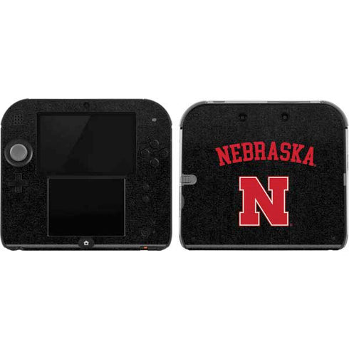 University of Nebraska Collegiate Text Black Nintendo 2DS Skin