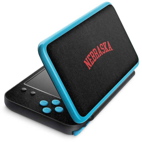 University of Nebraska Collegiate Text Black Nintendo 2DS XL (2017) Skin