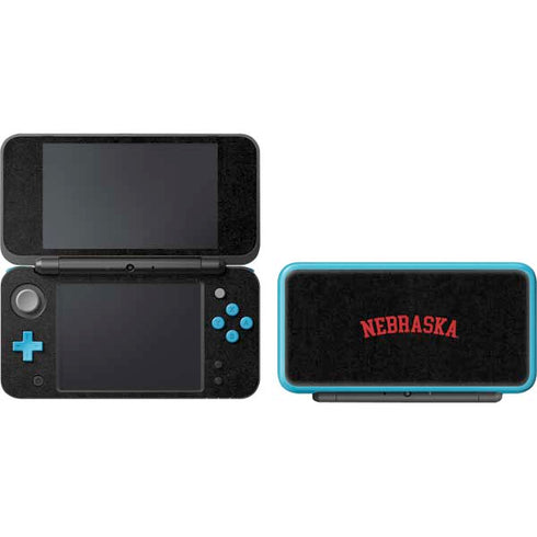 University of Nebraska Collegiate Text Black Nintendo 2DS XL (2017) Skin