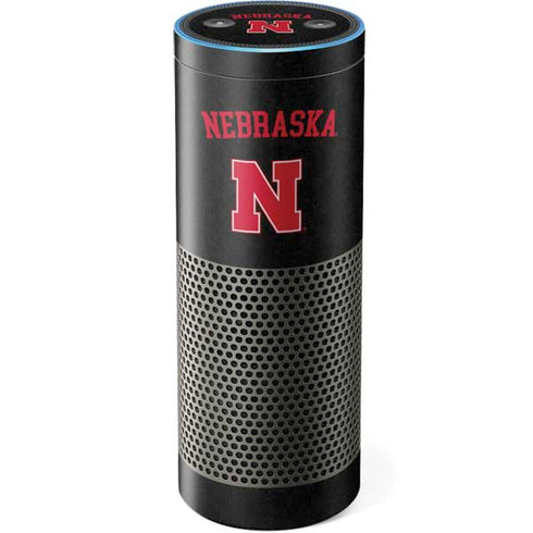 University of Nebraska Collegiate Text Black Amazon Echo Skin